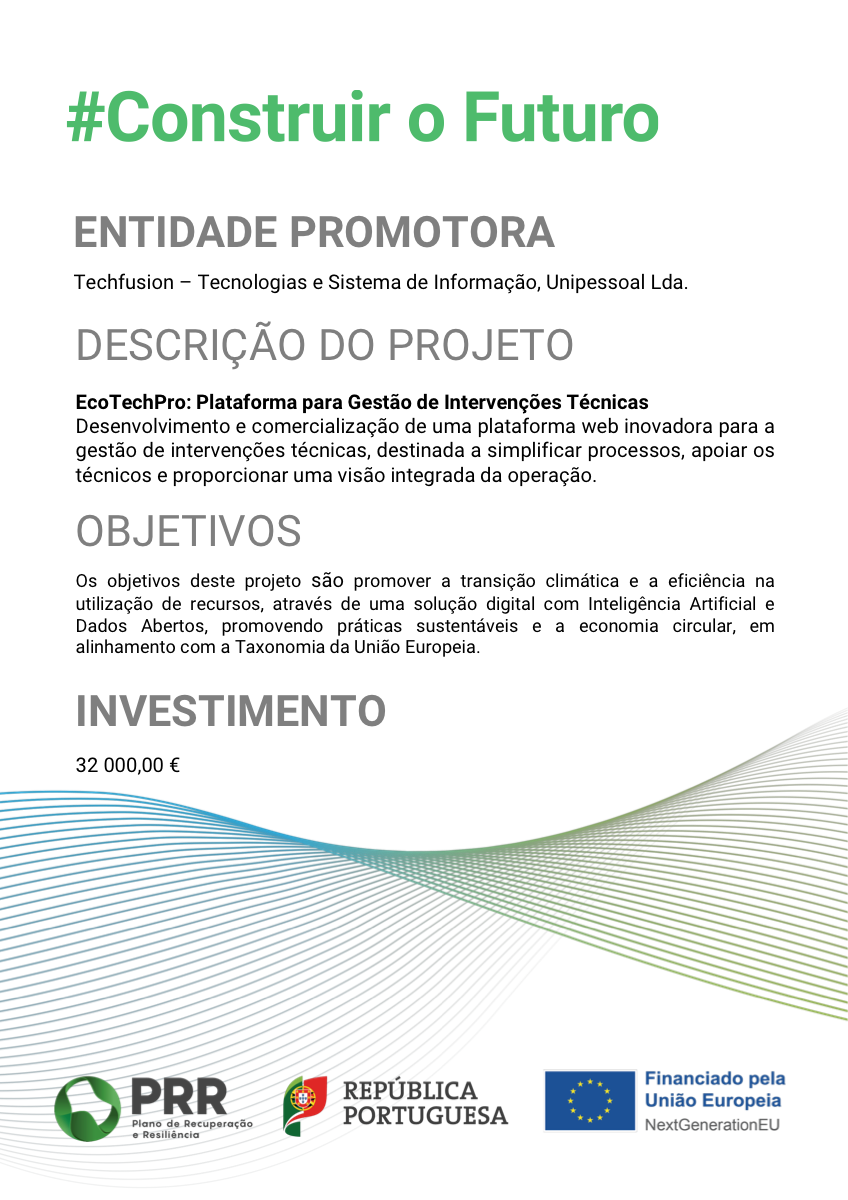 Cartaz do Projeto PRR EcoTechPro